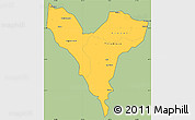Savanna Style Simple Map of Mbour, cropped outside
