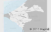 Gray Panoramic Map of Thies, single color outside