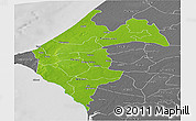 Physical Panoramic Map of Thies, desaturated