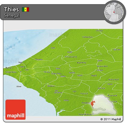 Physical Panoramic Map of Thies