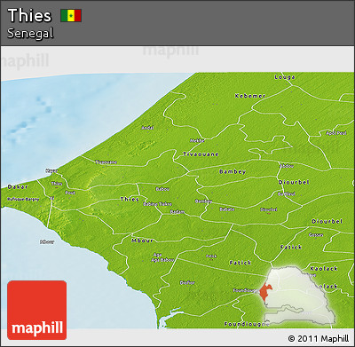 Physical Panoramic Map of Thies