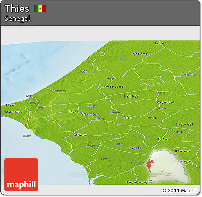 Physical Panoramic Map of Thies