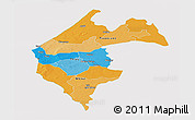 Political Panoramic Map of Thies, cropped outside