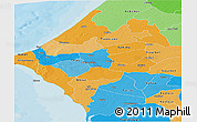Political Panoramic Map of Thies, political shades outside