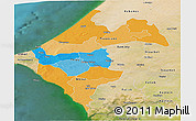 Political Panoramic Map of Thies, satellite outside