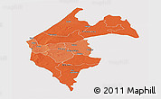 Political Shades Panoramic Map of Thies, cropped outside