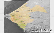 Satellite Panoramic Map of Thies, desaturated