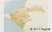 Satellite Panoramic Map of Thies, lighten