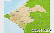 Satellite Panoramic Map of Thies, physical outside