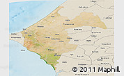 Satellite Panoramic Map of Thies, shaded relief outside