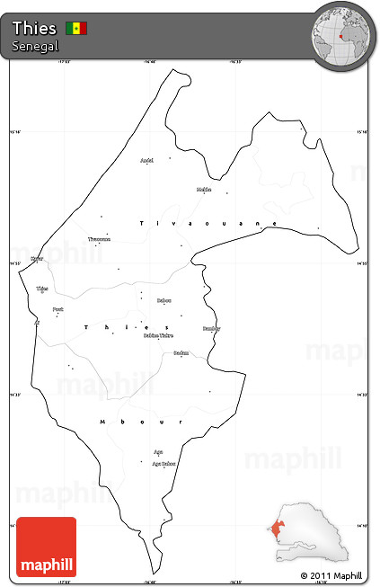 Blank Simple Map of Thies, cropped outside