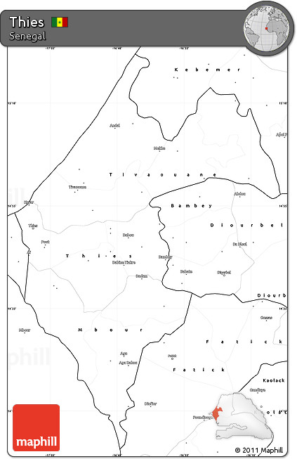 Blank Simple Map of Thies