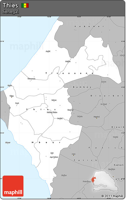 Gray Simple Map of Thies