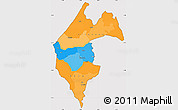 Political Simple Map of Thies, cropped outside