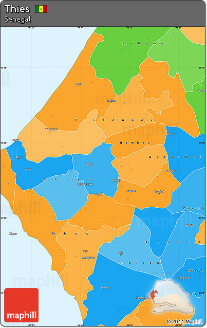 Political Simple Map of Thies