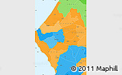 Political Simple Map of Thies, political shades outside