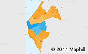 Political Simple Map of Thies, single color outside