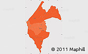 Political Shades Simple Map of Thies, cropped outside