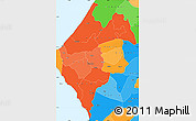 Political Shades Simple Map of Thies, political outside