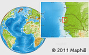 Physical Location Map of Merina Dakhar, highlighted grandparent region