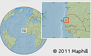 Savanna Style Location Map of Merina Dakhar, hill shading