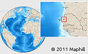 Shaded Relief Location Map of Merina Dakhar