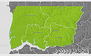 Physical 3D Map of Bignona, desaturated