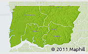 Physical 3D Map of Bignona, lighten