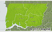 Physical 3D Map of Bignona, semi-desaturated