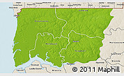 Physical 3D Map of Bignona, shaded relief outside
