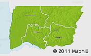 Physical 3D Map of Bignona, single color outside