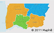 Political 3D Map of Bignona, single color outside