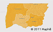 Political Shades 3D Map of Bignona, cropped outside
