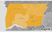 Political Shades 3D Map of Bignona, desaturated