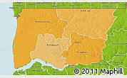 Political Shades 3D Map of Bignona, physical outside