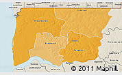 Political Shades 3D Map of Bignona, shaded relief outside