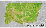 Satellite 3D Map of Bignona, lighten, desaturated