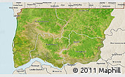 Satellite 3D Map of Bignona, shaded relief outside
