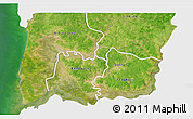 Satellite 3D Map of Bignona, single color outside