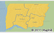 Savanna Style 3D Map of Bignona, single color outside