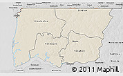 Shaded Relief 3D Map of Bignona, desaturated