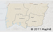 Shaded Relief 3D Map of Bignona, lighten, semi-desaturated