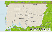 Shaded Relief 3D Map of Bignona, physical outside