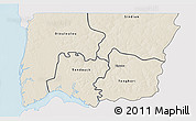 Shaded Relief 3D Map of Bignona, single color outside