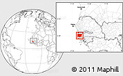 Blank Location Map of Bignona, within the entire country