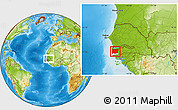 Physical Location Map of Bignona, highlighted parent region, within the entire country