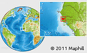 Physical Location Map of Bignona