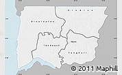Gray Map of Bignona, single color outside