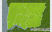 Physical Map of Bignona, darken