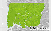 Physical Map of Bignona, lighten, desaturated